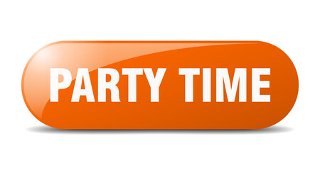 party time button. sticker. banner. rounded glass sign
