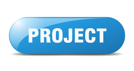 project button. sticker. banner. rounded glass sign