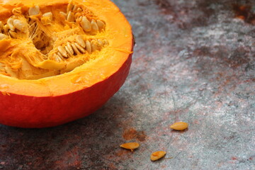 pumpkin on a wooden table