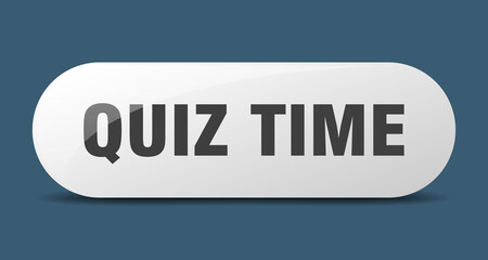 quiz time button. sticker. banner. rounded glass sign