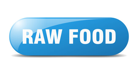raw food button. sticker. banner. rounded glass sign