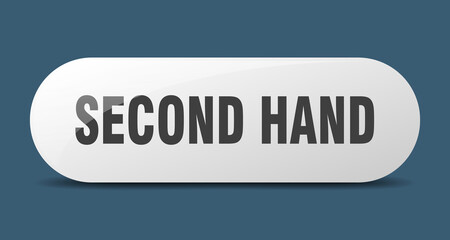 second hand button. sticker. banner. rounded glass sign