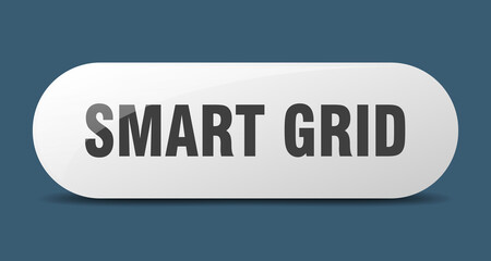 smart grid button. sticker. banner. rounded glass sign