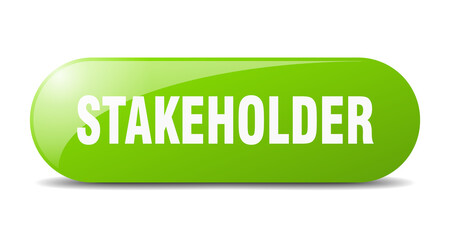 stakeholder button. sticker. banner. rounded glass sign