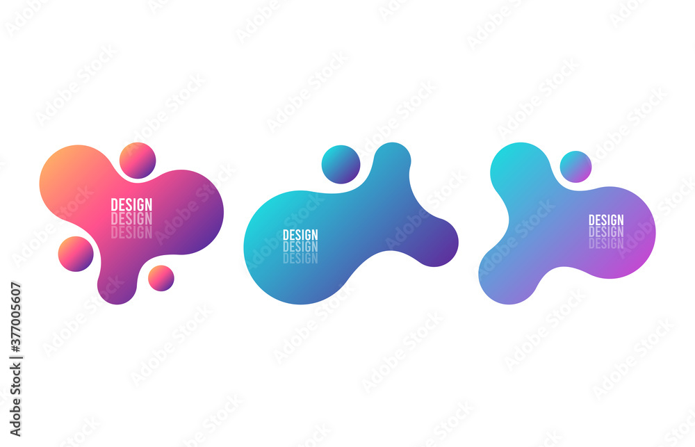 Poster set of simple form, frames or border in geometric abstract liquid style. modern trendy background sh
