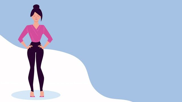 elegant businesswoman character animation