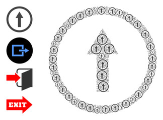 Vector rounded arrow up composition is constructed of repeating self rounded arrow up icons. Fractal composition for rounded arrow up. Some other icons are present in this vector.