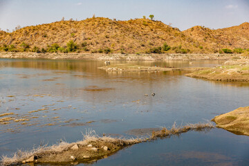 Fototapeta na wymiar Ranakpur dam near Sadsr, province go Rajasthan, India