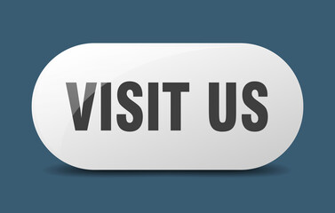 visit us button. sticker. banner. rounded glass sign
