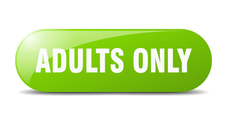 adults only button. sticker. banner. rounded glass sign