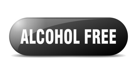 alcohol free button. sticker. banner. rounded glass sign