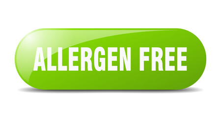 allergen free button. sticker. banner. rounded glass sign