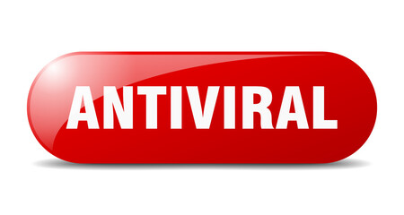 antiviral button. sticker. banner. rounded glass sign