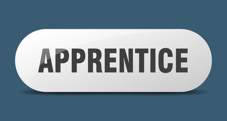 apprentice button. sticker. banner. rounded glass sign