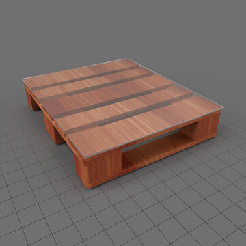 Plank table with glass top