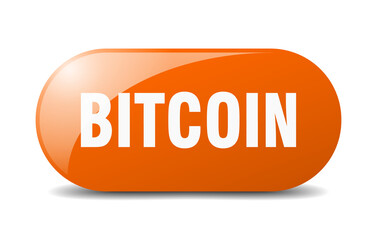 bitcoin button. sticker. banner. rounded glass sign