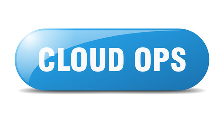 cloud ops button. sticker. banner. rounded glass sign