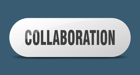 collaboration button. sticker. banner. rounded glass sign