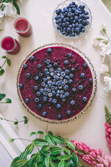 blueberry cheesecake with berries