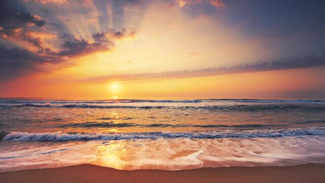 Beautiful sunrise over the sea