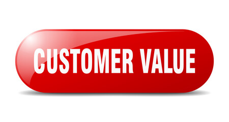 customer value button. sticker. banner. rounded glass sign
