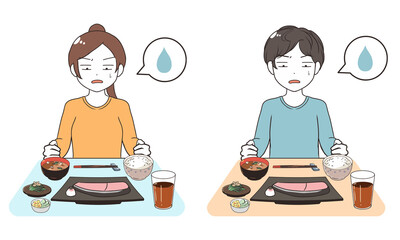 苦手な料理が出る　ギャグ調