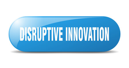 disruptive innovation button. sticker. banner. rounded glass sign