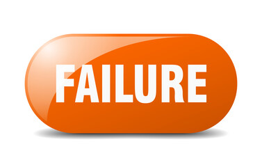 failure button. sticker. banner. rounded glass sign