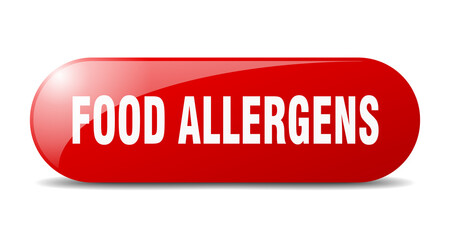 food allergens button. sticker. banner. rounded glass sign