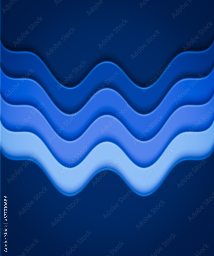 Poster wavy paper cut background. blur. abstract curved wave with blur effect for your design. illustration