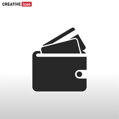 Wallet icon vector . Wallet sign