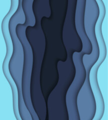 Wavy paper cut background. Blur. Abstract curved wave with blur effect for your design. Illustration with curves lines.
