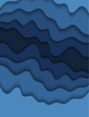 Wavy paper cut background. Blur. Abstract curved wave with blur effect for your design. Illustration with curves lines.