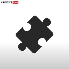 Puzzle icon vector . Piece sign