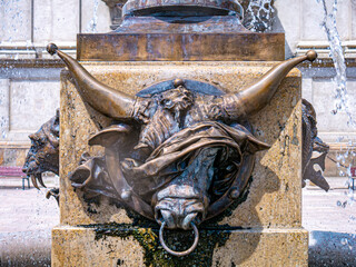 Fountain of the Saint Stephen Church in Papa, Hungary