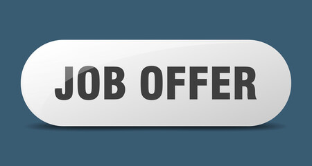 job offer button. sticker. banner. rounded glass sign
