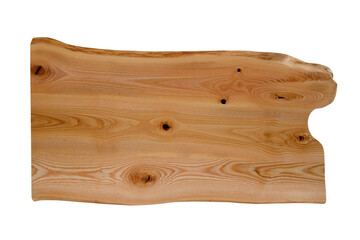 Natural wood table top plate, brown wood texture, dark wooden background.