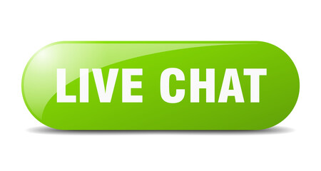live chat button. sticker. banner. rounded glass sign