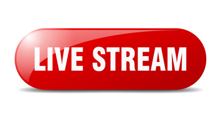 live stream button. sticker. banner. rounded glass sign