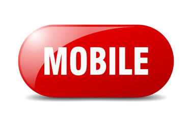mobile button. sticker. banner. rounded glass sign