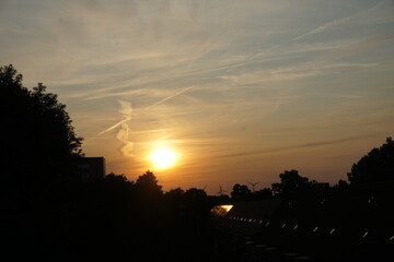 Sunset over the city