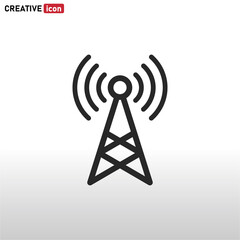Antenna icon vector . Signal sign