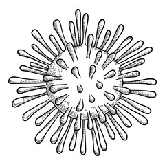 International pandemic virus icon. Outline hand drawn international pandemic virus vector icon for web design isolated on white background