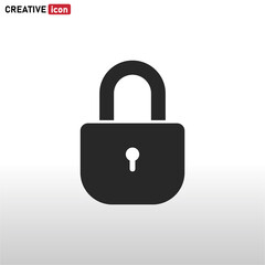 Lock icon vector . Protection sign . Security