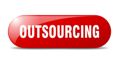 outsourcing button. sticker. banner. rounded glass sign