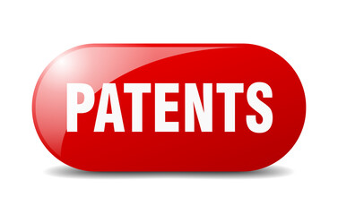patents button. sticker. banner. rounded glass sign