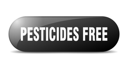 pesticides free button. sticker. banner. rounded glass sign