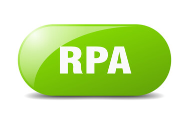 rpa button. sticker. banner. rounded glass sign