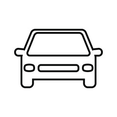 Vector car icon, car front sign.