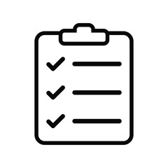 Vector checklist icon, clipboard with checklist.